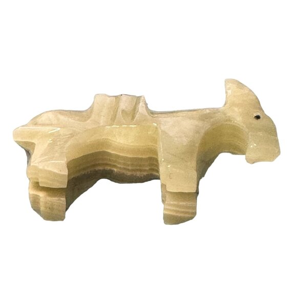 Marble Donkey Mexican Stone Onyx Sculpture Carved Jackass Mule 3" Mexico - Picture 8 of 12
